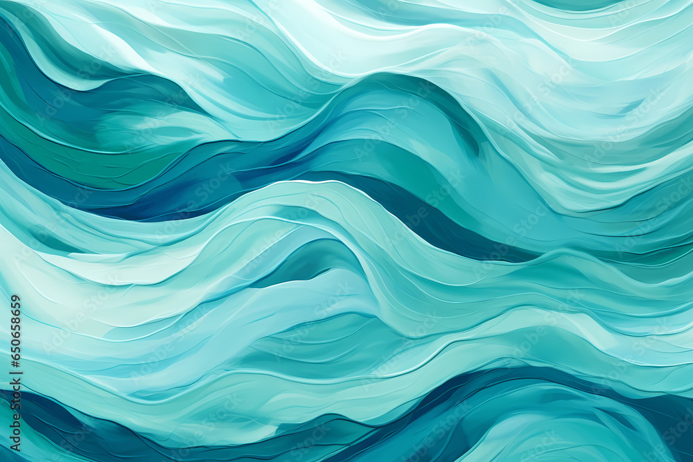 Abstract acrylic style waves design, sea green and blue colors. Generative Ai Abstract acrylic style waves design, sea green and blue colors. Generative Ai