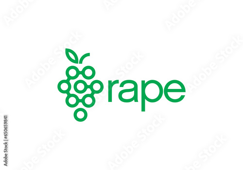 letter G with grape simple modern logo design
