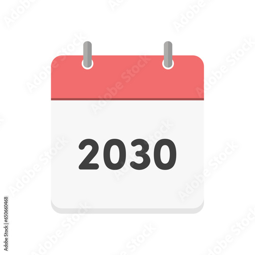 2030年のカレンダーの表紙のアイコン - リングのついた暦やプランナーのイメージ素材
