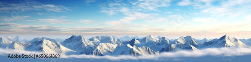 Nature travel snow mountain blue winter landscape © VICHIZH