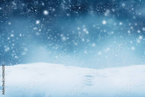 This winter background captures a beautiful scene of snowdrifts and falling snowflakes in a vector illustration.Generative AI