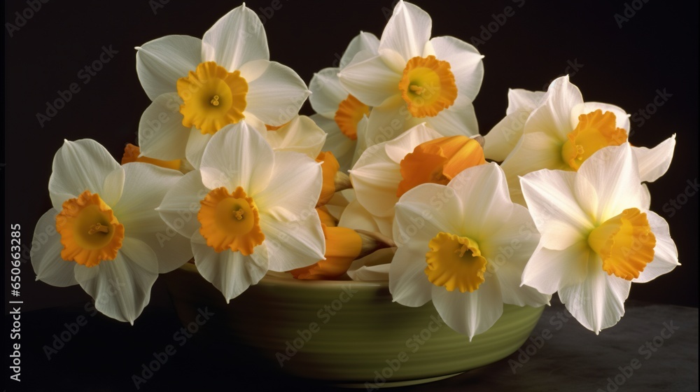 Nature's Artistry Photo-Realistic Large-Cupped Daffodils in Stunning Detail Nature's Artistry Photo-Realistic Large-Cupped Daffodils in Stunning Detail