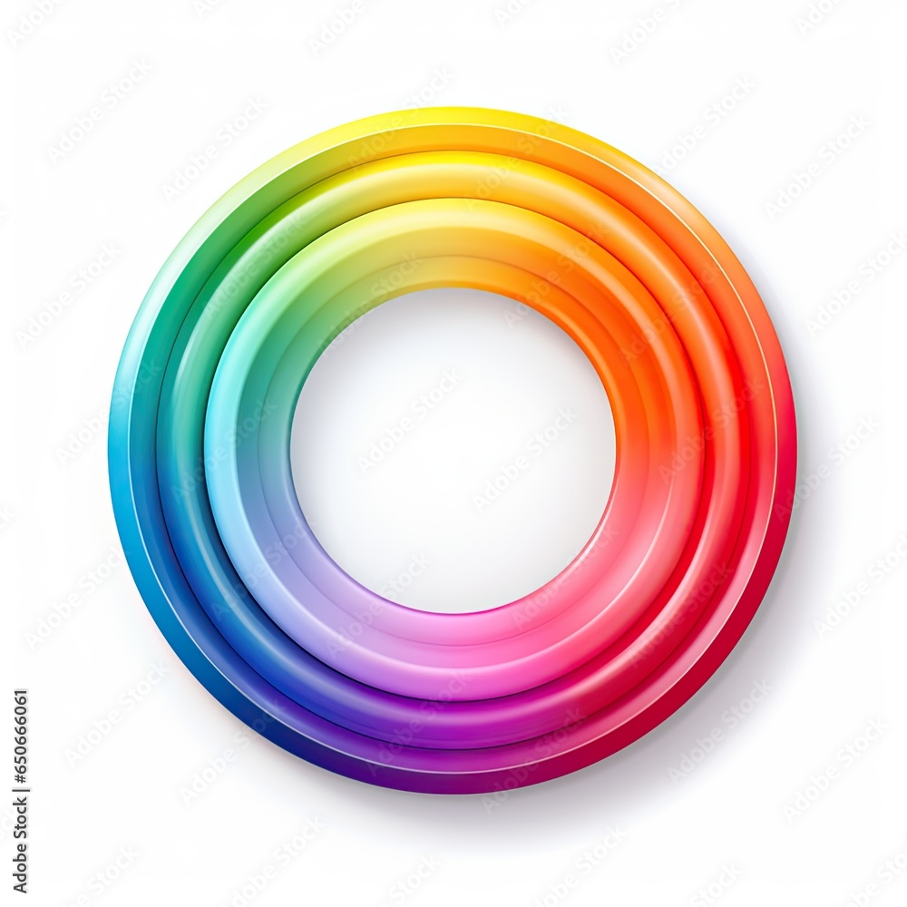 Rainbow Circle in cartoon style on a white background Rainbow Circle in cartoon style on a white background