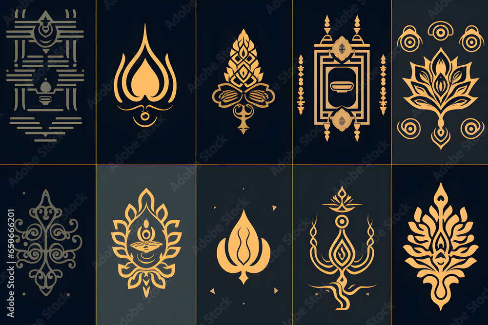 Spiritual Hinduism Patterns 2D Backgrounds Inspired by the Rich