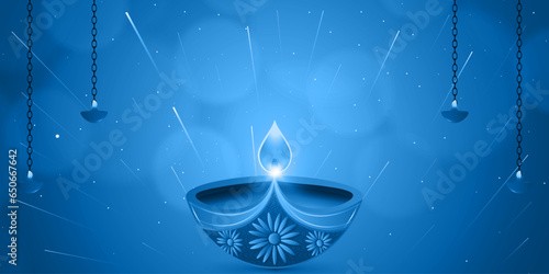 Illustration of Diwali or Deepavali festival background for the celebration of Hindu festival of lights