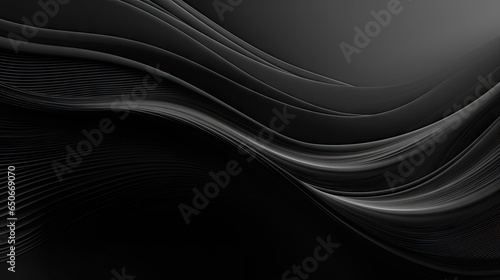 Black Abstract wave Bacground, Black and white background, 3D background