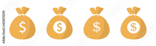 Money bag icon, vector illustration