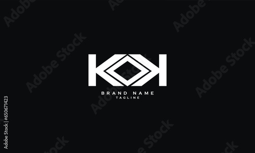 KOK, Abstract initial monogram letter alphabet logo design