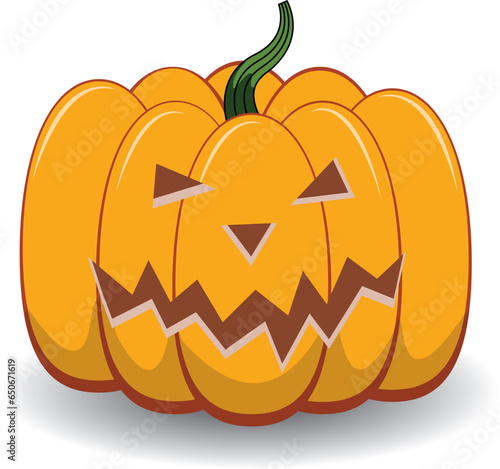 Halloween pumpkin 3D illustration isolated on white background. Vector illustration for Halloween design photo