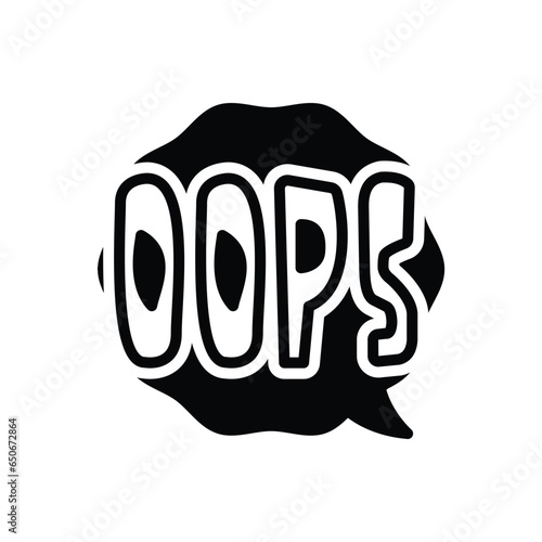 Black solid icon for oops 