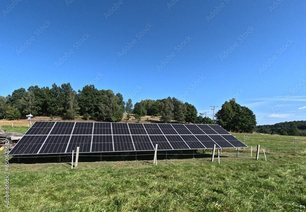 Outdoor solar panels. Solar energy