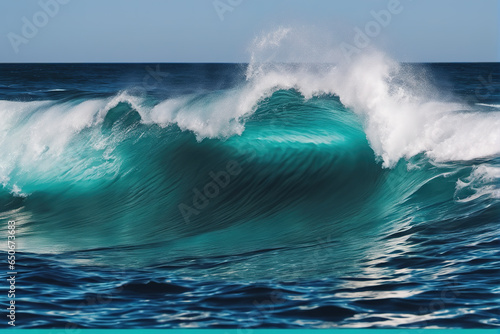 Huge waves rolling on rough seas