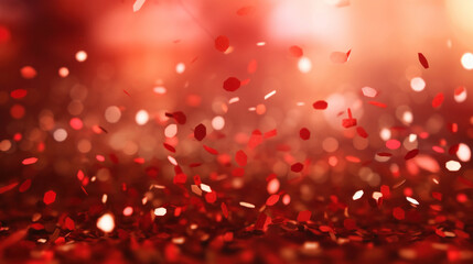 Abstract background with red confetti