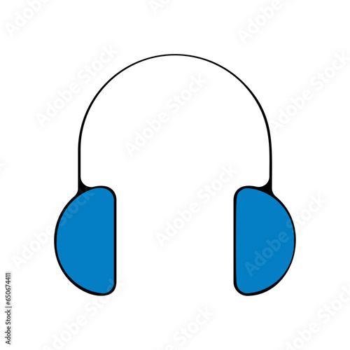 picto logo icones et symbole casque audio ecouteur fin bleu