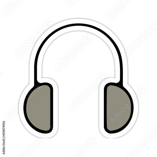 picto logo icones et symbole casque audio ecouteur fin gris relief