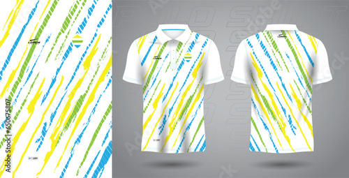 blue green yellow color polo sport jersey template