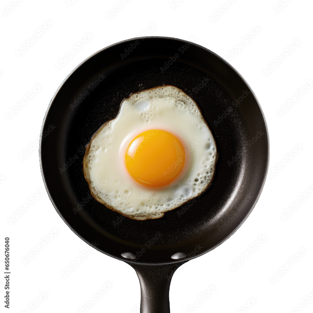 Fried Egg in a Frying Pan Isolated on a Transparent Background Fried Egg in a Frying Pan Isolated on a Transparent Background