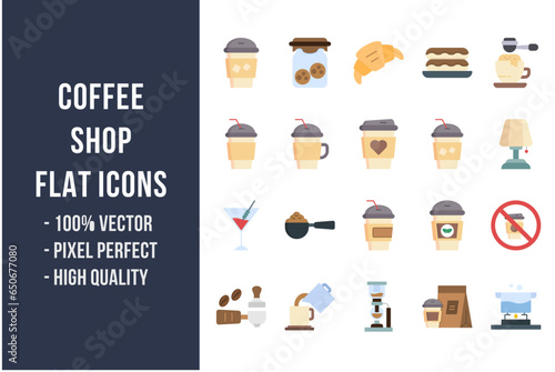 Coffee Shop Flat Icons