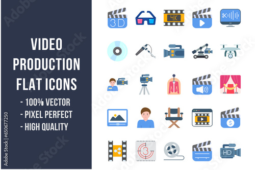 Video Production Flat Icons