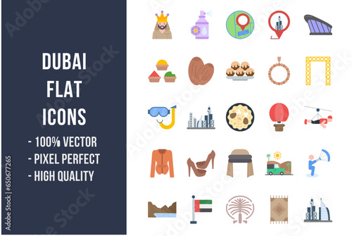 Dubai Flat Icons