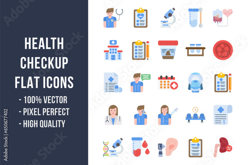 Health Checkup Flat Icons