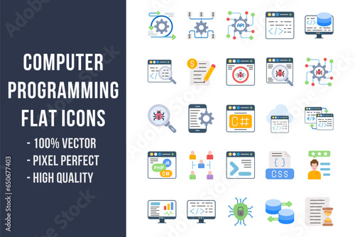 Computer Programming Flat Icons