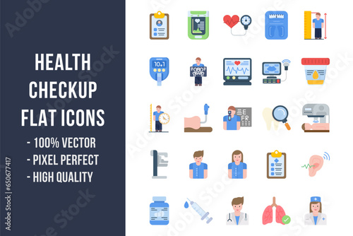 Health Checkup Flat Icons