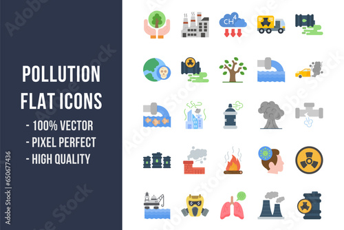Pollution Flat Icons