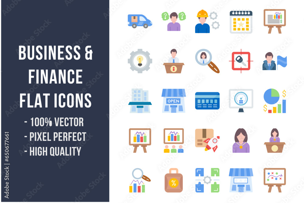 Business and Finance Flat Icons