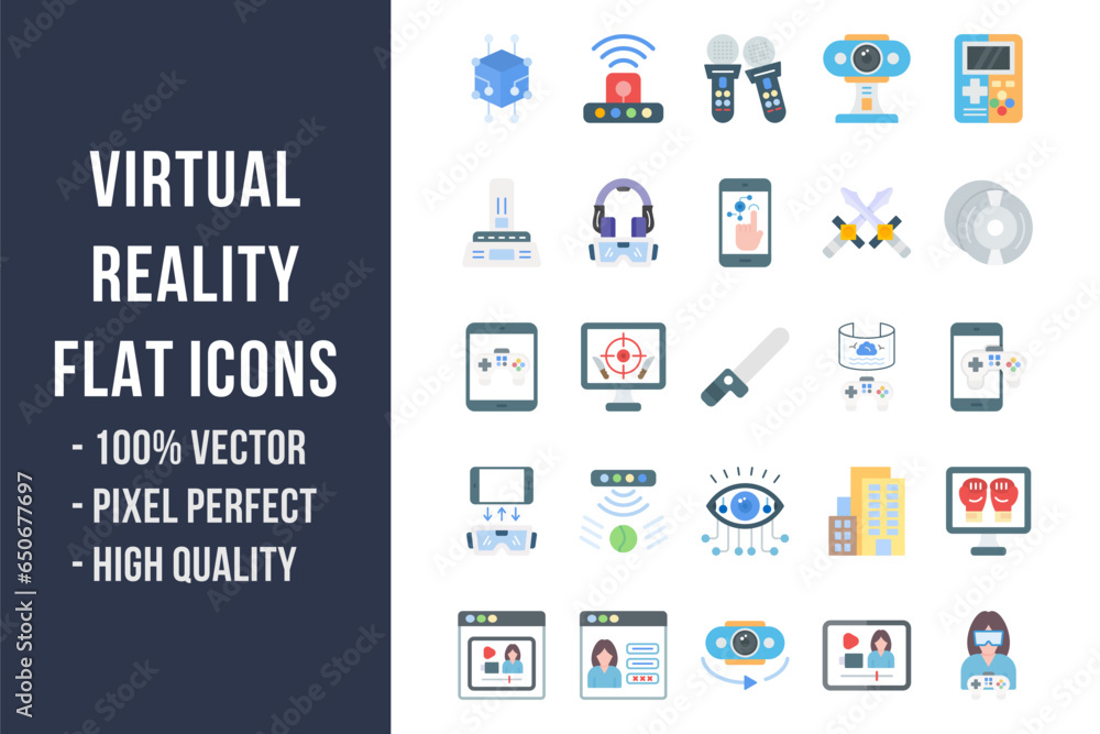 Virtual Reality Flat Icons Virtual Reality Flat Icons