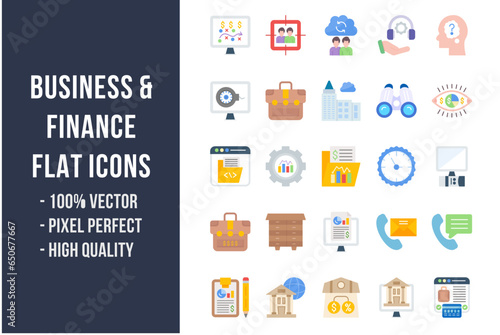 Business and Finance Flat Icons