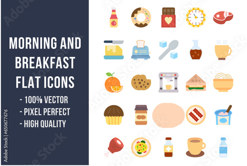 Morning and Breakfast Flat Icons