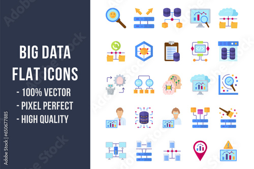 Big Data Flat Icons