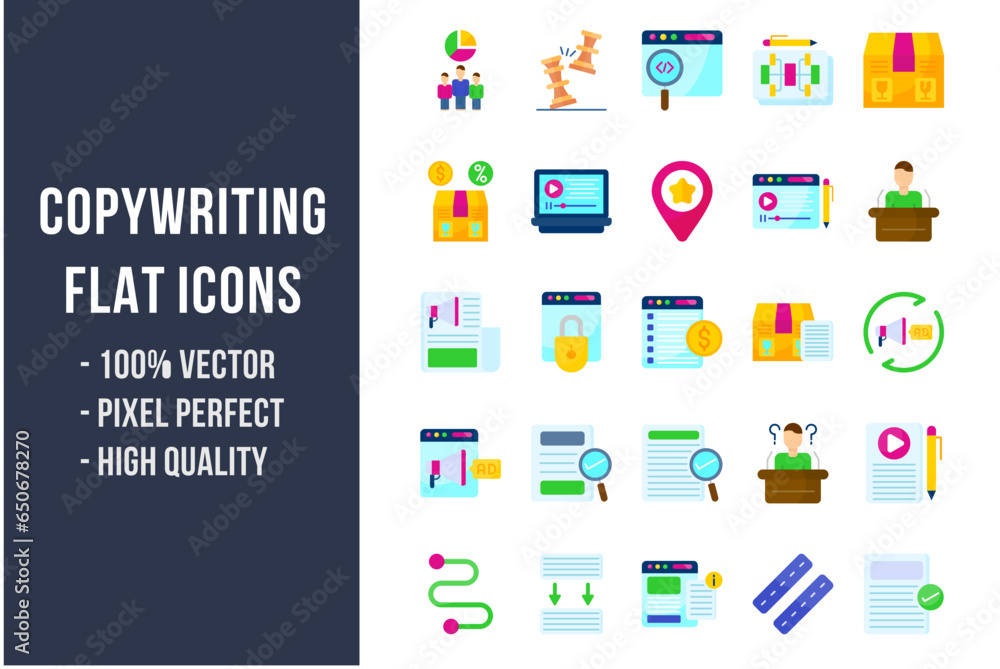 Copywriting Flat Icons