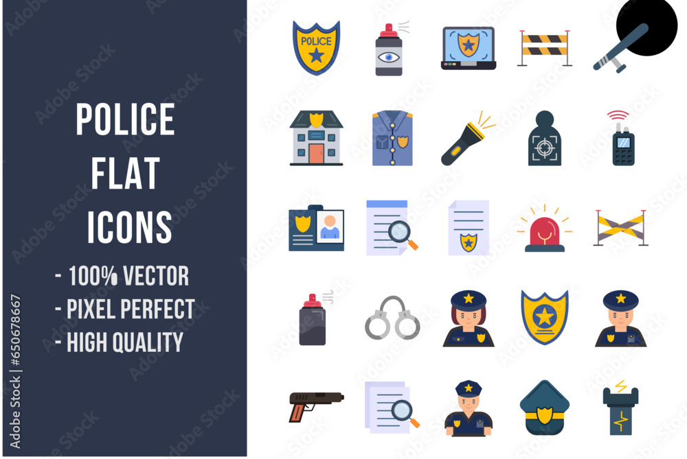 Police Flat Icons Police Flat Icons