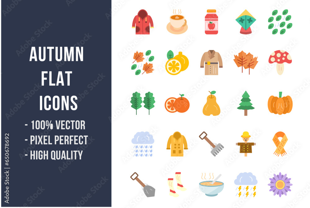 Fototapeta premium Autumn Flat Icons