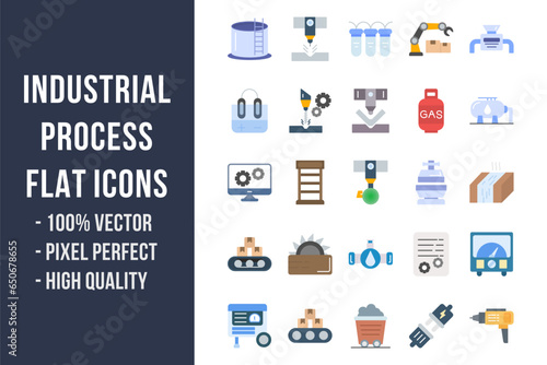 Industrial Process Flat Icons