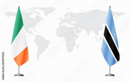 Ireland and Botswana flags for official meeting