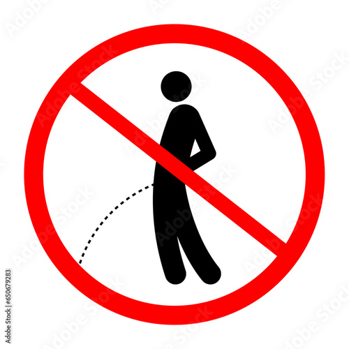 No Pee, Do Not Urine Sign Isolated