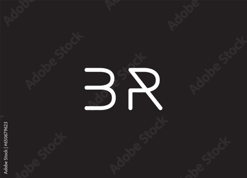 BR initial handwriting letter logo design and monogram logo