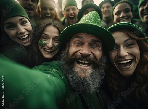 People in green clothes at St. Patrick's Day