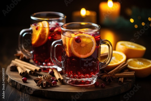 mulled wine with cinnamon