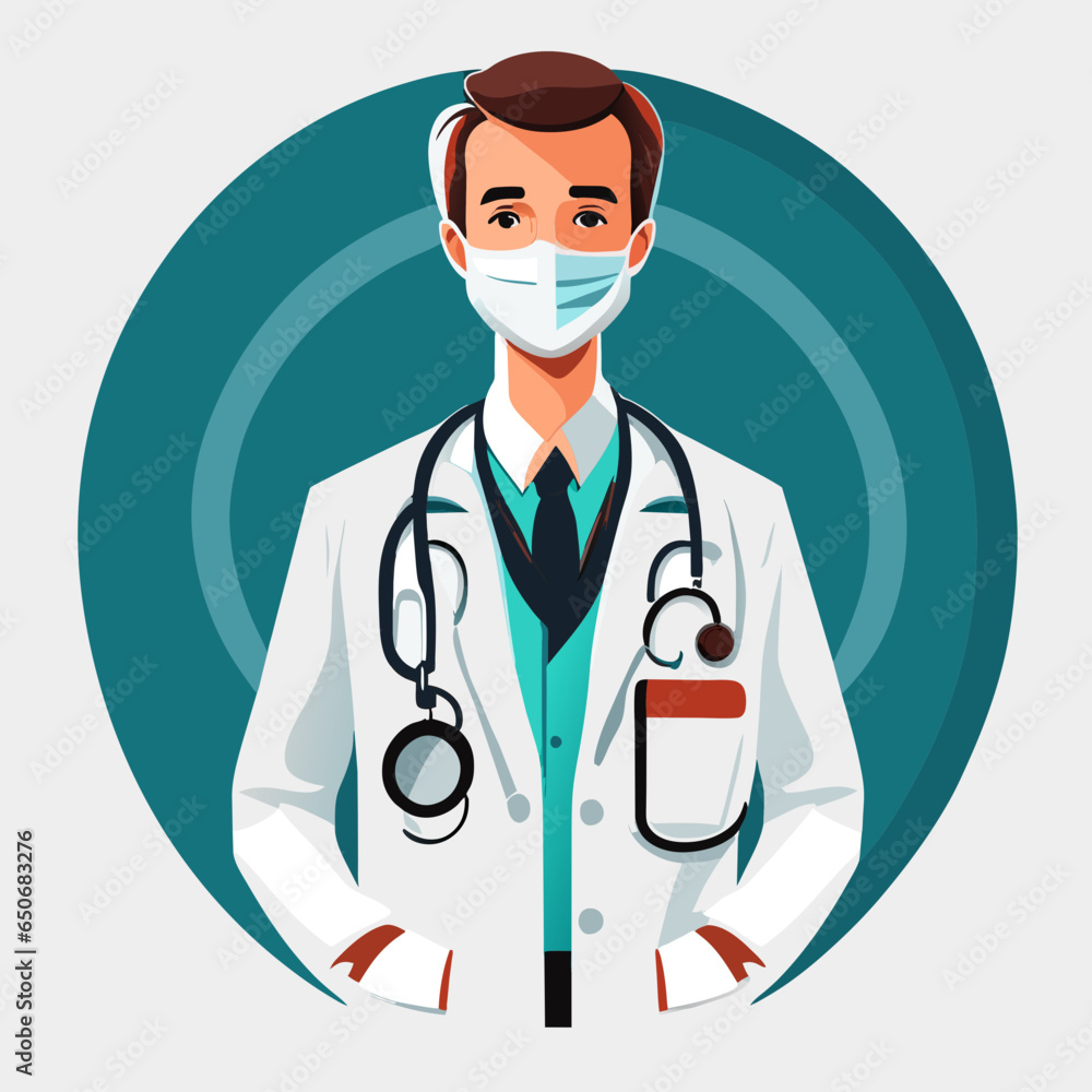 Medical Professional with Stethoscope - SVG Illustration, Doctor with ...