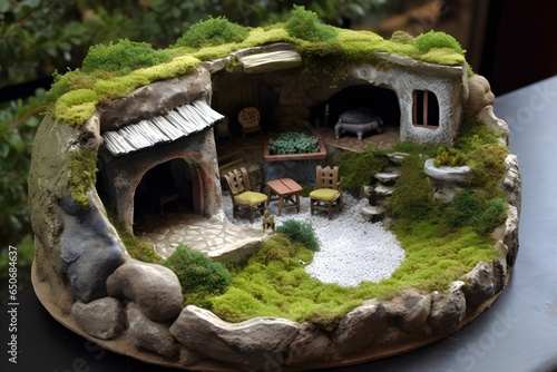 miniature underground house style building
