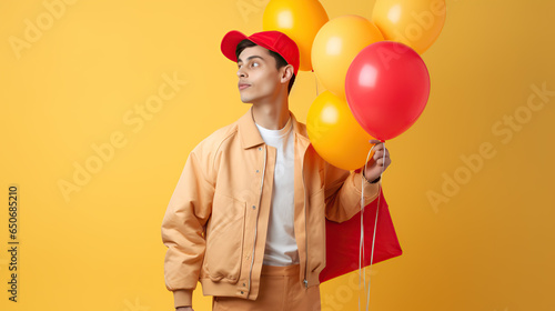 person holding balloons