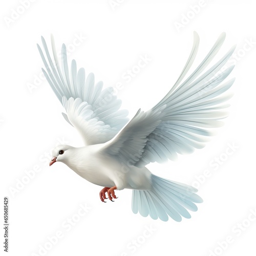 White dove in flight on a white background © wolfhound911