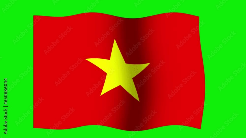 Vietnam flag waving, with green screen background. Vietnam flag waving, with green screen background.