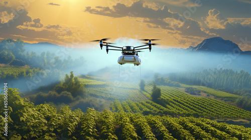 Pesticide drones targeting specific field areas © wolfhound911