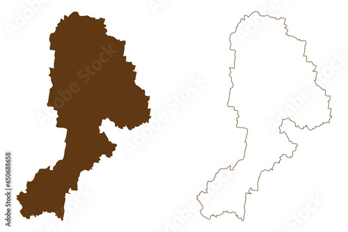 Bathurst Regional Council (Commonwealth of Australia, New South Wales, NSW) map vector illustration, scribble sketch Bathurst map