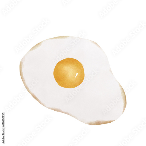 fried egg isolated on white background